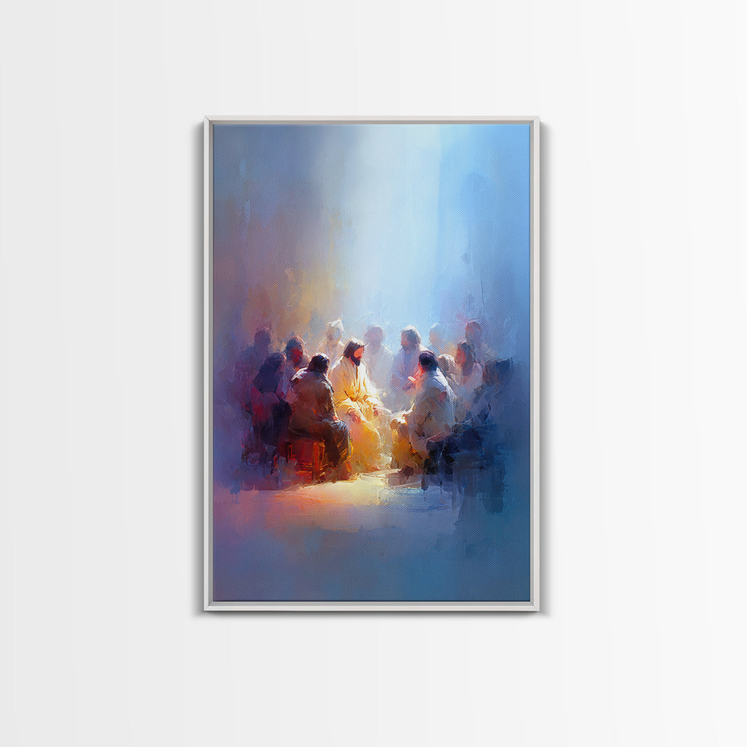 Radiant Fellowship, Framed Canvas Print, Christian Art Canvas, Christian Wall Art, Jesus Painting, Christian Gift Ideas, Large Christian Ar