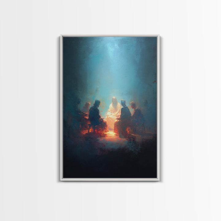 Light Of Wisdom – Framed Canvas Print – Christian Art – Jesus Painting – Christian Art Canvas – Moody Christian Art – Christian Wall Art