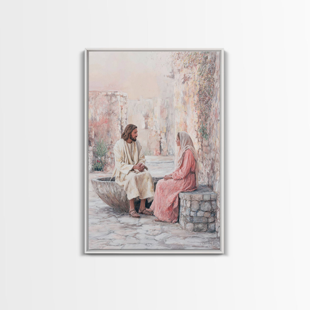 Gentle Conversation | Framed Canvas Print | Christian Art | Christian Wall Art | Jesus Painting | Christian Art Canvas | Christian Gift Ide