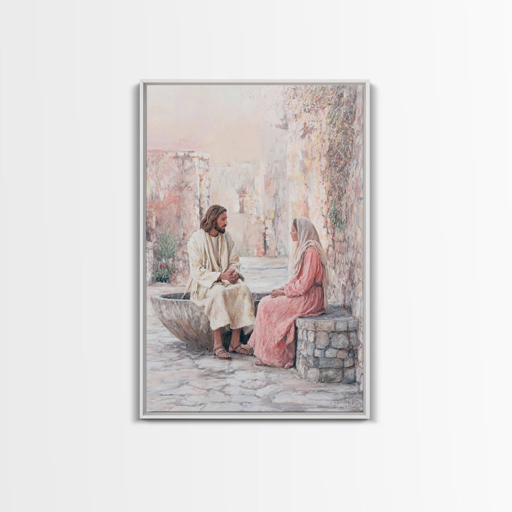 Gentle Conversation | Framed Canvas Print | Christian Art | Christian Wall Art | Jesus Painting | Christian Art Canvas | Christian Gift Ide