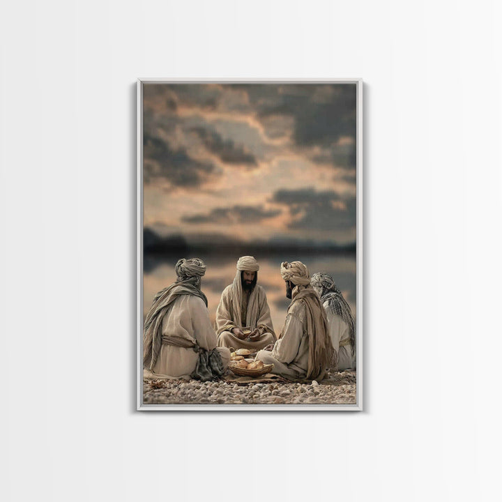 Desert Bread Fellowship – Framed Canvas Print – Christian Wall Art – Christian Art Canvas – Jesus Painting – Christian Decor – Unique Chris
