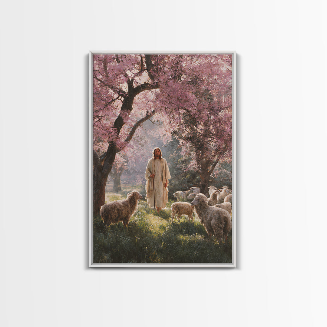 Blossoms Of Mercy – Framed Canvas Print – Christian Wall Art – Jesus Painting – Christian Art Canvas – Christian Decor – Large Christian Ar