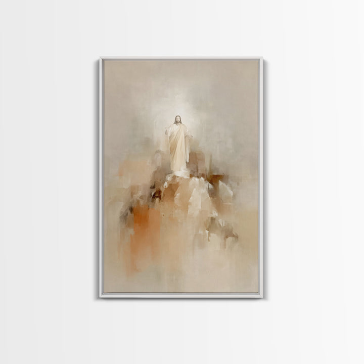 Ascension Glory – Framed Canvas Print – Christian Art Canvas – Jesus Painting – Christian Wall Art – Abstract Christian Art – Christian Dec