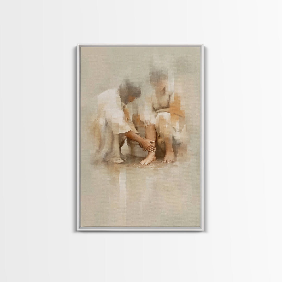 Compassion’s Touch – Framed Canvas Print – Christian Wall Art – Christian Art Canvas – Christian Painting – Christian Decor – Subtle Christ