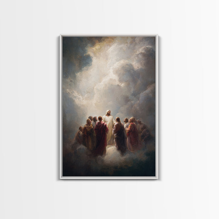Heavenly Gathering | Framed Canvas Print | Christian Art Canvas | Christian Wall Art | Jesus Painting | Christian Art | Christian Decor | L