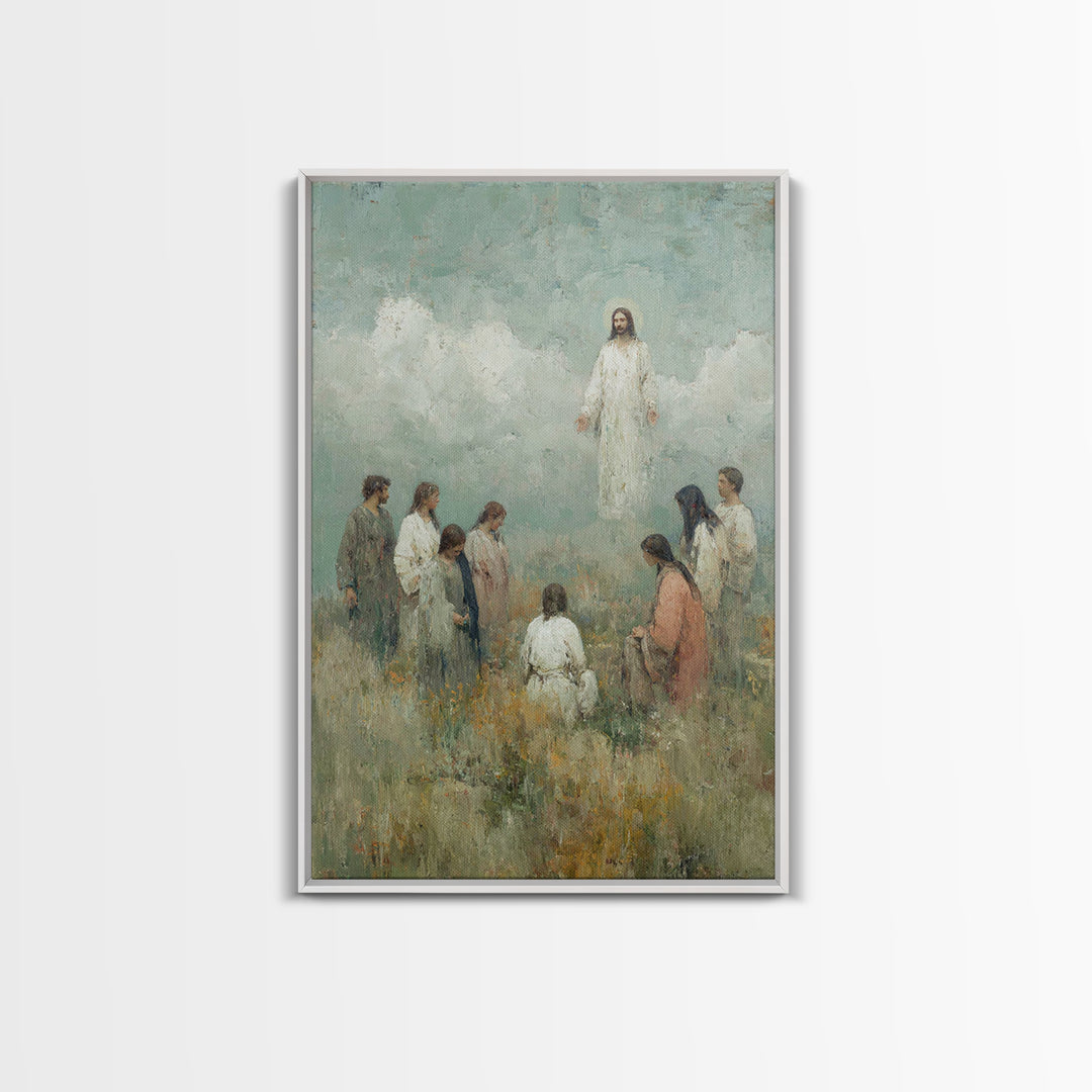 Cloudrise Communion, Framed Canvas Print, Christian Wall Art, Christian Art Canvas, Jesus Painting, Christian Art, Christian Decor, Subtle