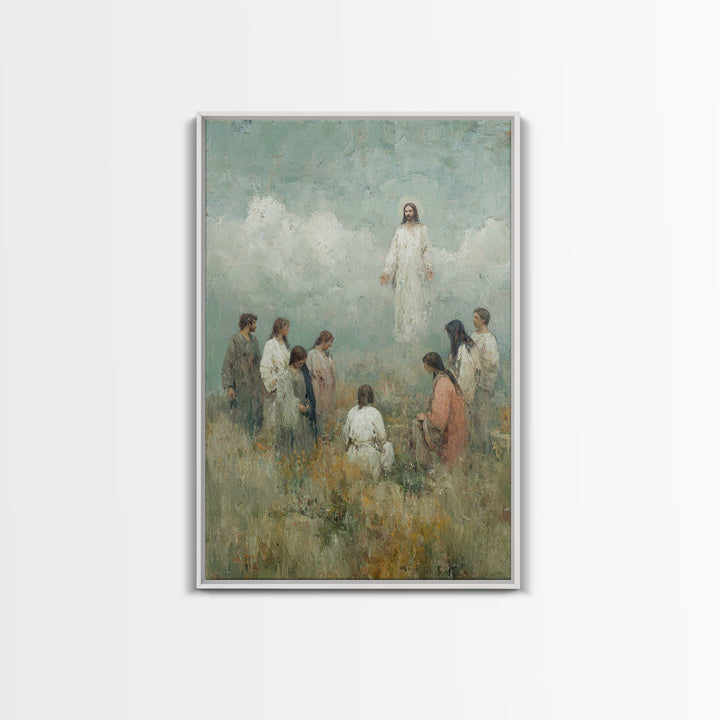 Cloudrise Communion, Framed Canvas Print, Christian Wall Art, Christian Art Canvas, Jesus Painting, Christian Art, Christian Decor, Subtle
