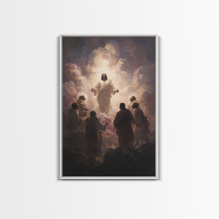 Risen Light Circle | Framed Canvas Print | Christian Art Canvas | Christian Wall Art | Jesus Painting | Christian Art | Christian Decor | C