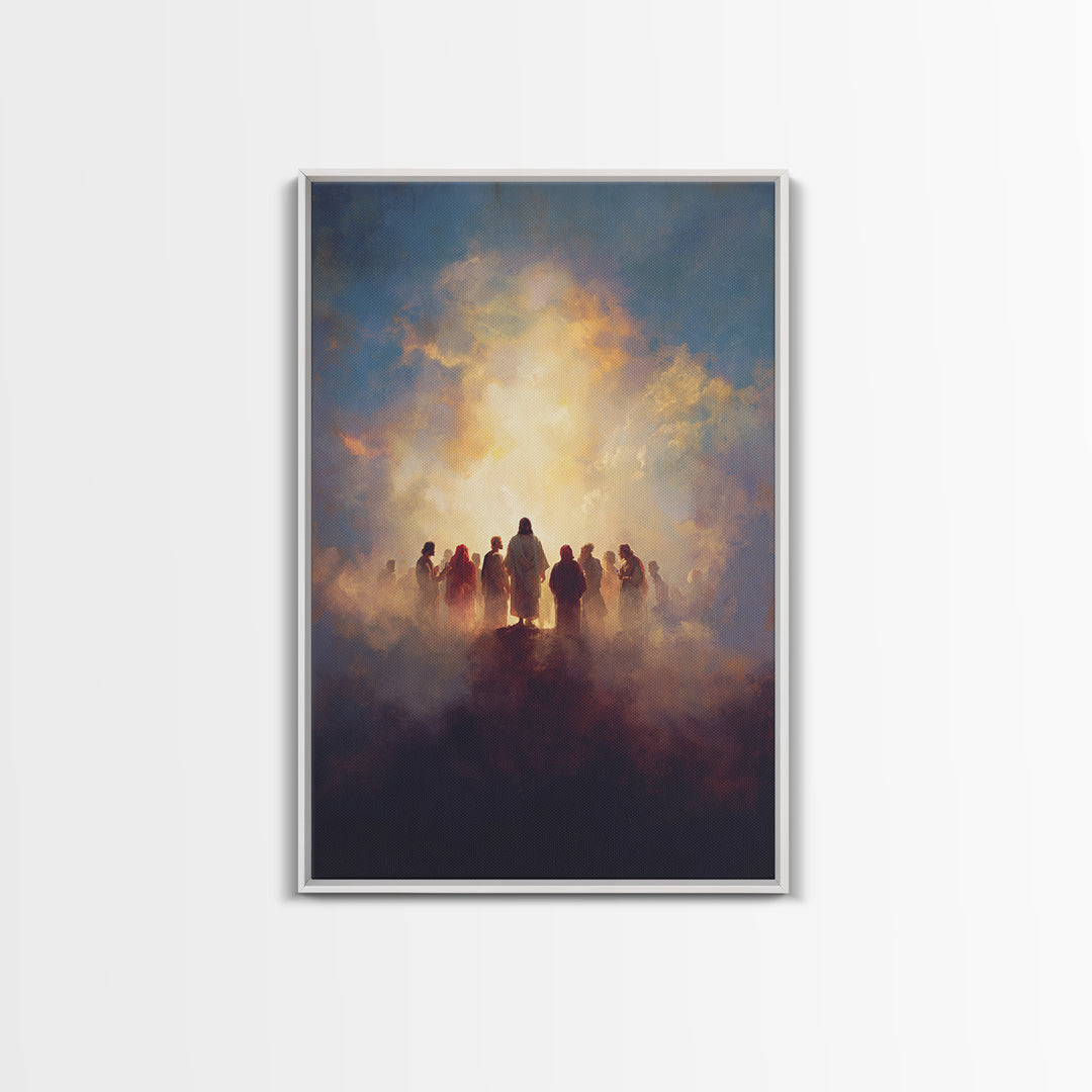 Sacred Supper Cloud – Framed Canvas Print – Christian Art Canvas – Christian Wall Art – Christian Art – Jesus Painting – Christian Decor –