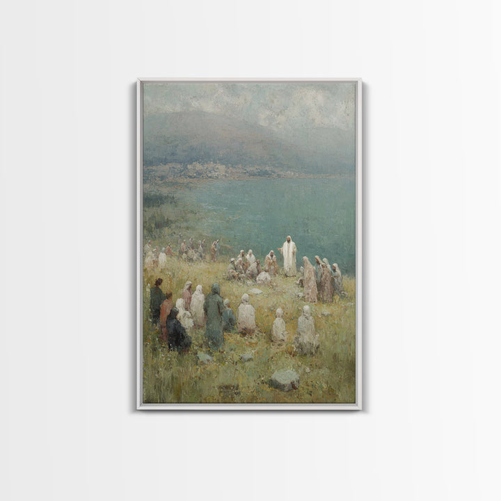 Sermon By The Sea – Framed Canvas Print – Christian Wall Art – Christian Art Canvas – Jesus Painting – Christian Art – Christian Decor – Su