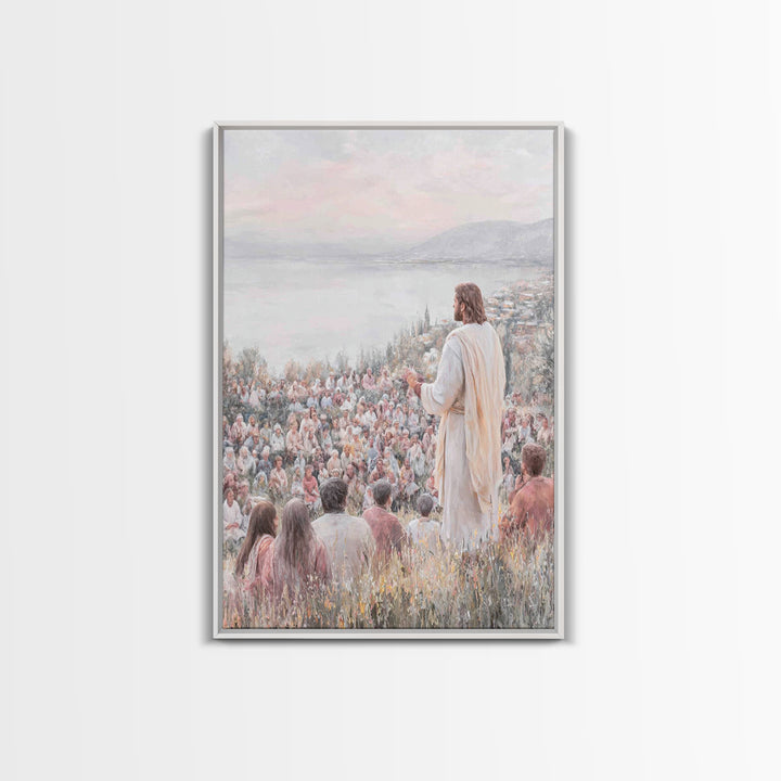 Hillside Multitude Grace – Framed Canvas Print – Christian Art Canvas – Christian Wall Art – Jesus Painting – Christian Art – Christian Dec