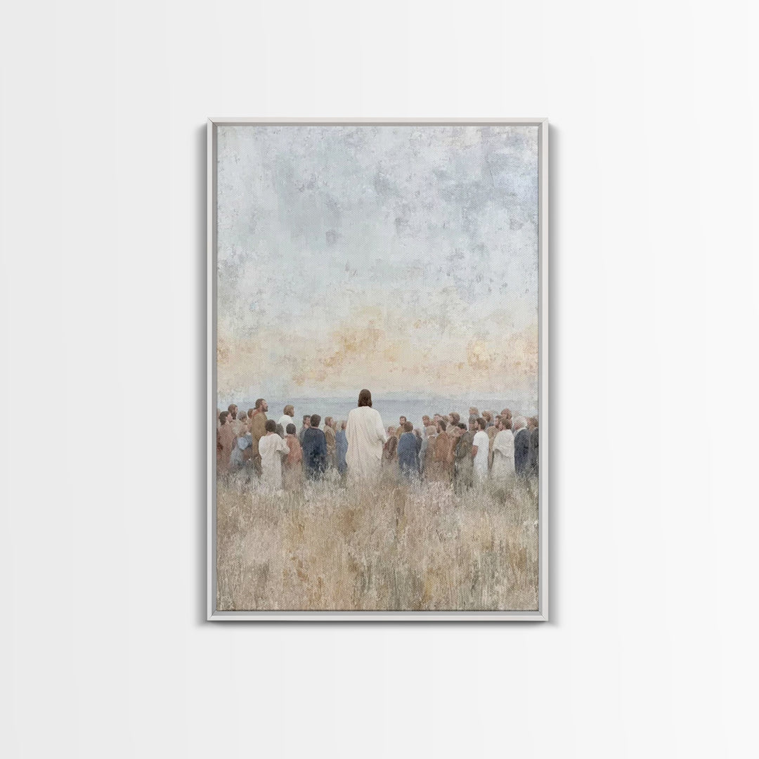 Crowd Of Hope | Framed Canvas Print | Christian Art Canvas | Christian Wall Art | Jesus Painting | Christian Art | Christian Decor | Christ