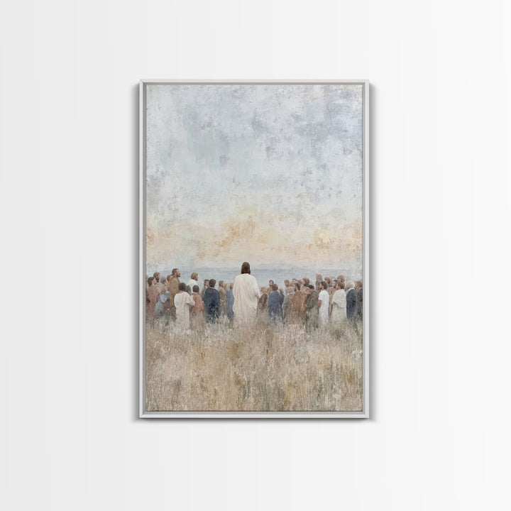 Crowd Of Hope | Framed Canvas Print | Christian Art Canvas | Christian Wall Art | Jesus Painting | Christian Art | Christian Decor | Christ
