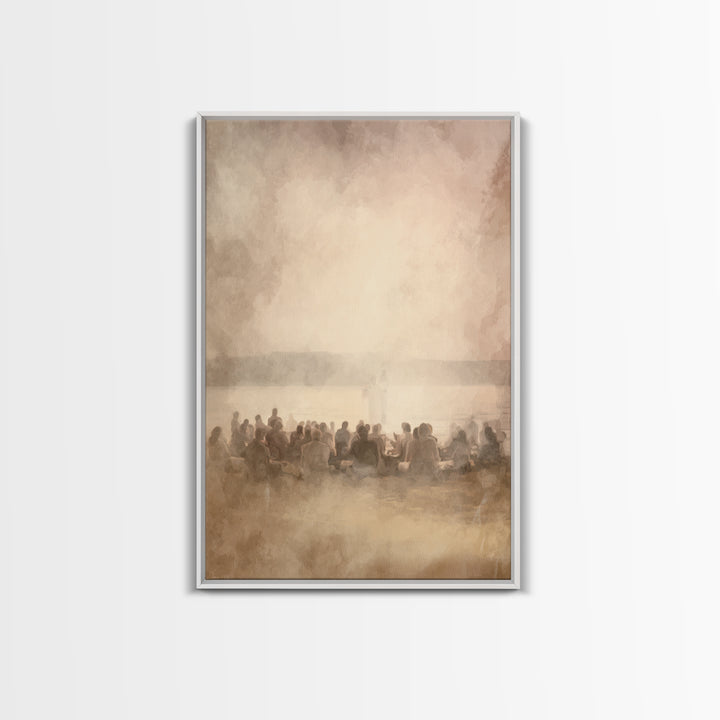Golden Dawn Assembly, Framed Canvas Print, Christian Art Canvas, Christian Wall Art, Jesus Painting, Christian Art, Christian Decor, Subtle