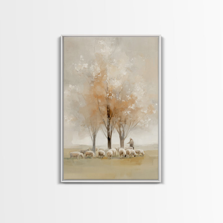 Blossom Field Grace, Framed Canvas Print, Christian Wall Art, Christian Art Canvas, Subtle Christian Art, Jesus Painting, Christian Decor F
