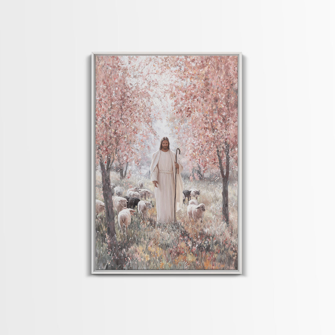 Garden Of Mercy, Framed Canvas Print, Christian Art Canvas, Christian Wall Art, Jesus Painting, Large Christian Painting, Christian Decor,