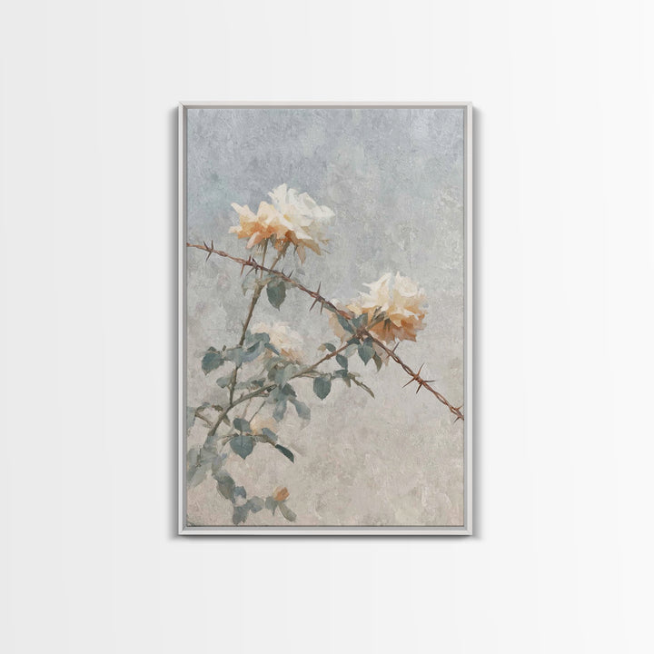 Thorn And Bloom – Framed Canvas Print – Christian Art Canvas – Christian Wall Art – Christian Painting – Christian Decor – Minimalist Chris