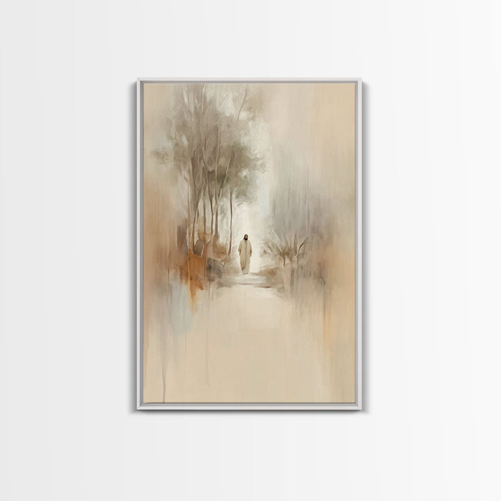 Soft Path Grace, Framed Canvas Print, Christian Art Canvas, Christian Wall Art, Minimalist Christian Art, Subtle Christian Art, Jesus Paint