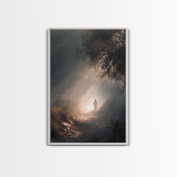 Garden Path Hope, Framed Canvas Print, Christian Art Canvas, Christian Wall Art, Modern Christian Art, Jesus Painting, Christian Art Gift,