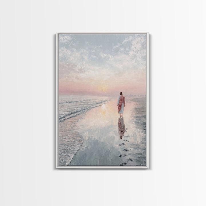 Shore Of Grace – Framed Canvas Print – Christian Wall Art – Christian Art Canvas – Jesus Painting – Christian Art Print – Christian Christm