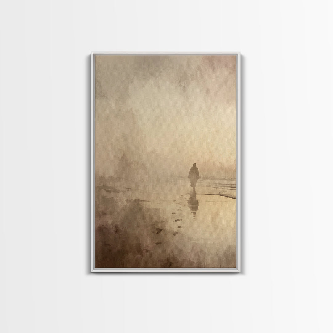 Deserted Grace Walk - Framed Canvas Print - Christian Art Print - Jesus Painting - Christian Wall Art - Moody Christian Art - Christian Hom