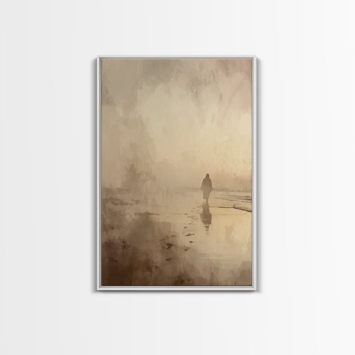 Deserted Grace Walk - Framed Canvas Print - Christian Art Print - Jesus Painting - Christian Wall Art - Moody Christian Art - Christian Hom