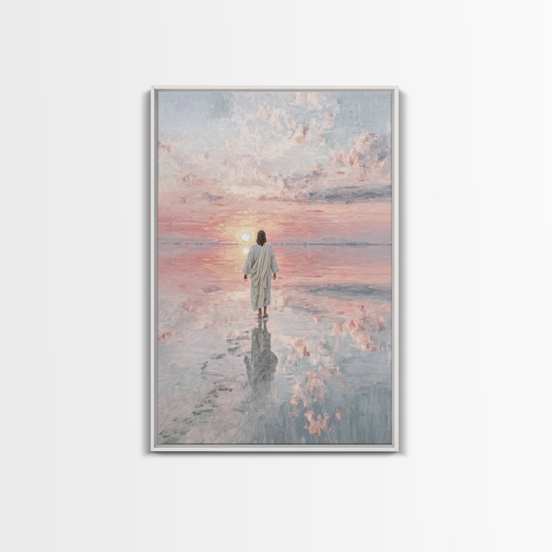 Eternal Quiet Steps - Framed Canvas Print - Large Christian Art - Christian Wall Art - Jesus Painting - Christian Art Canvas - Christian Ch