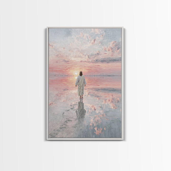 Eternal Quiet Steps - Framed Canvas Print - Large Christian Art - Christian Wall Art - Jesus Painting - Christian Art Canvas - Christian Ch