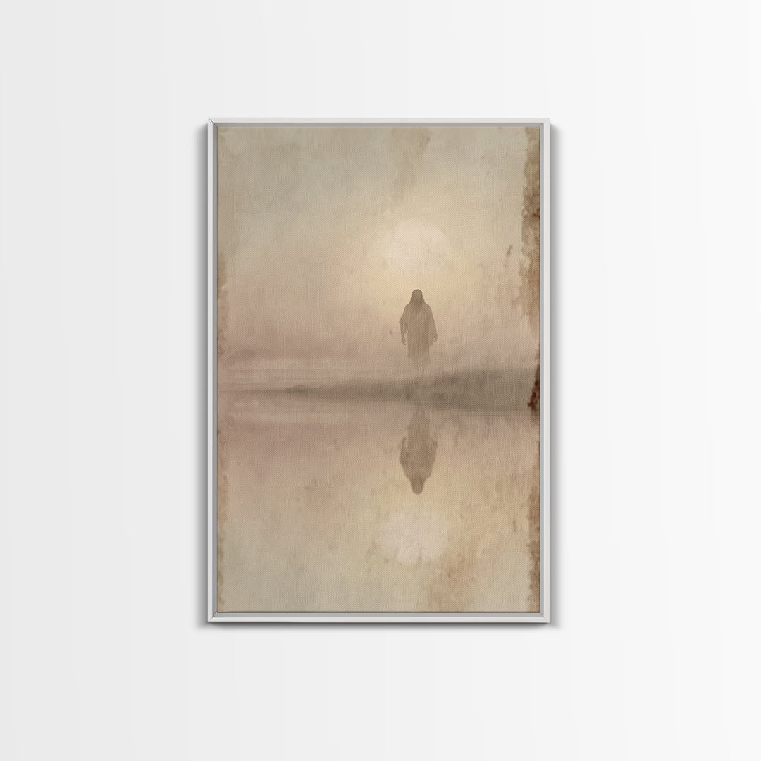 Dawn Of Holy Stillness - Framed Canvas Print - Christian Wall Art - Jesus Painting - Christian Art Print - Subtle Christian Art - Christian