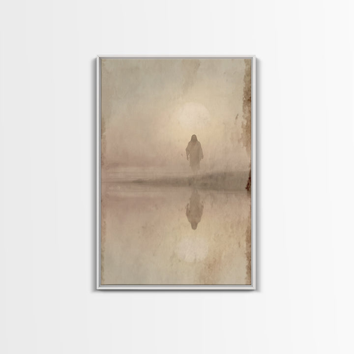 Dawn Of Holy Stillness - Framed Canvas Print - Christian Wall Art - Jesus Painting - Christian Art Print - Subtle Christian Art - Christian