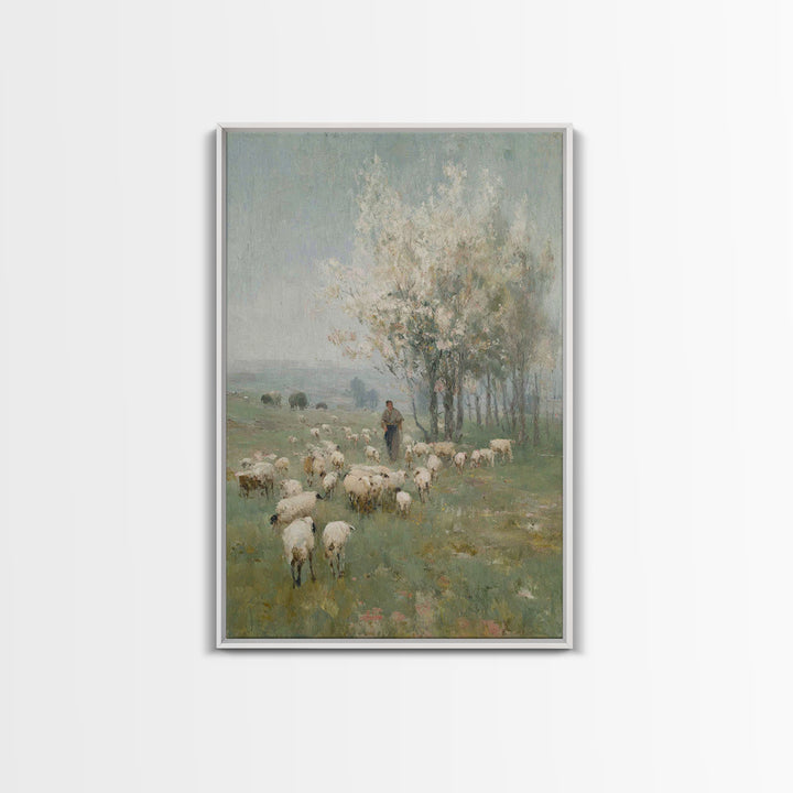 Spring Meadow Guide – Framed Canvas Print – Christian Art Canvas – Christian Painting – Christian Wall Art – Christian Gift – Subtle Christ