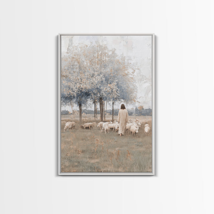 Fields Of Quiet Grace – Framed Canvas Print – Subtle Christian Art – Christian Art Canvas – Jesus Painting – Christian Wall Art – Christian