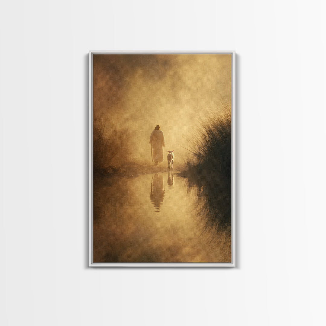 Shoreline Of Hope – Framed Canvas Print – Jesus Canvas Art – Christian Wall Art – Modern Christian Art – Christian Decoration – Christmas A