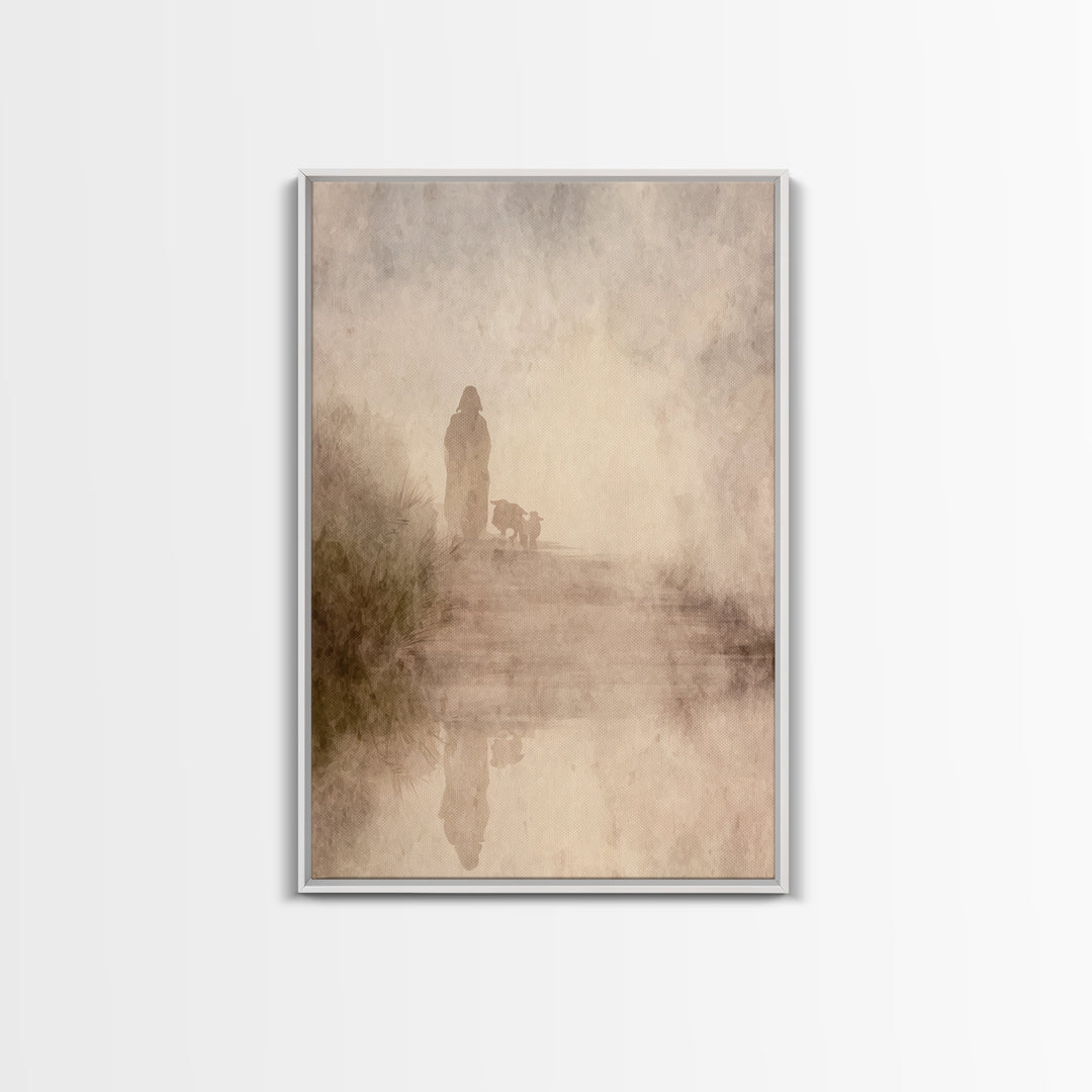 Light Of The Way – Framed Canvas Print – Christian Wall Art – Jesus Painting – Modern Christian Art – Christmas Canvas Wall Art – Christian