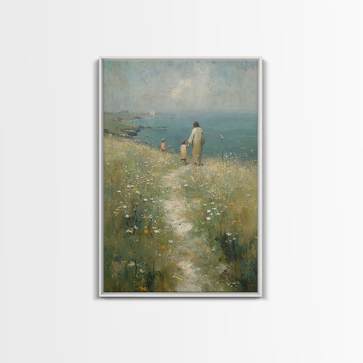Morning Path Of Hope – Framed Canvas Print – Christian Wall Art – Jesus Painting – Christian Art Canvas – Christian Gift – Modern Christian