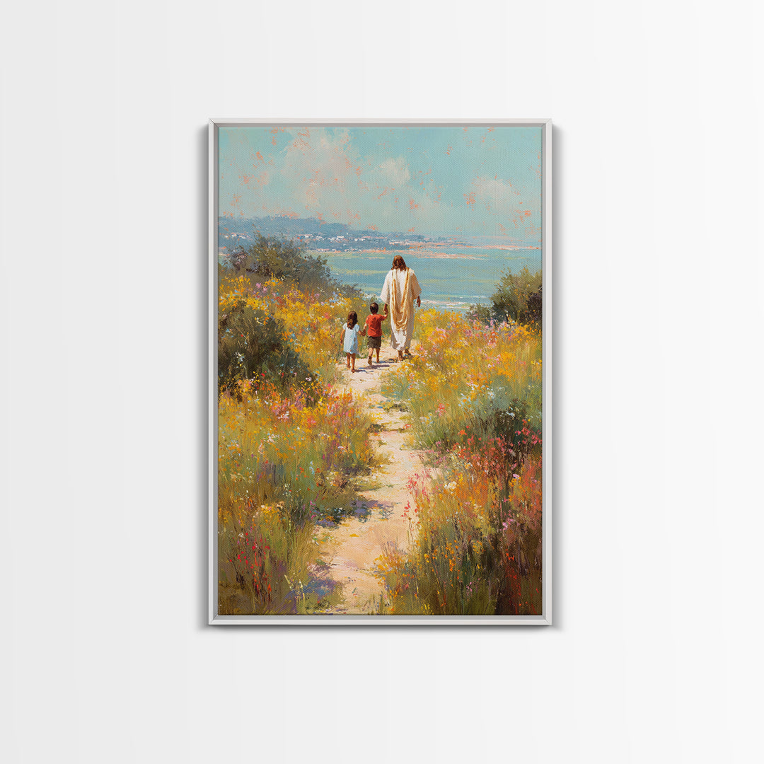 Blossoms Of Guidance, Framed Canvas Print, Christian Wall Art, Jesus Canvas Art, Christian Art Print, Large Christian Painting, Christian G