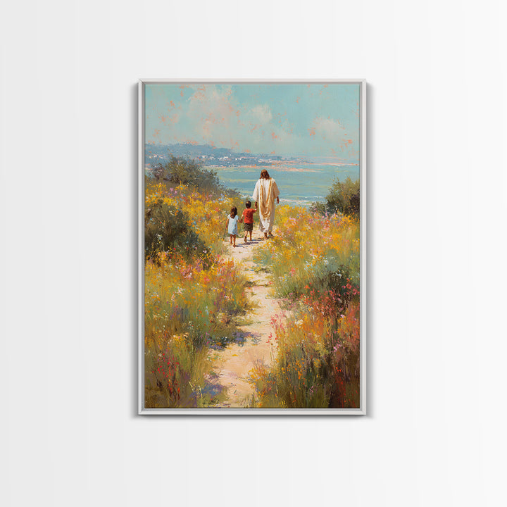 Blossoms Of Guidance, Framed Canvas Print, Christian Wall Art, Jesus Canvas Art, Christian Art Print, Large Christian Painting, Christian G