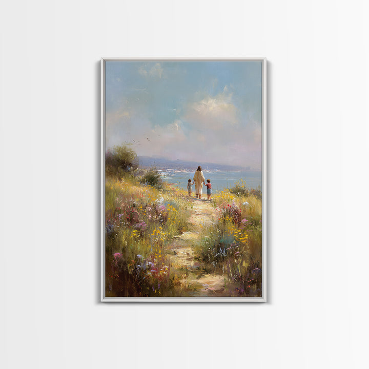 Field Of Gentle Hope – Framed Canvas Print – Christian Wall Art – Jesus Art Canvas – Subtle Christian Paintings – Christian Art Gift – Vint