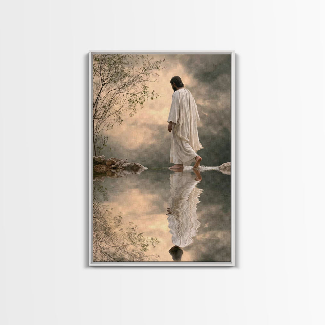 Sacred Steps Dawn – Framed Canvas Print – Christian Wall Art – Jesus Painting – Modern Christian Art – Christian Art Canvas – Christian Gif