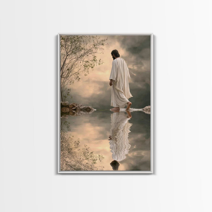 Sacred Steps Dawn – Framed Canvas Print – Christian Wall Art – Jesus Painting – Modern Christian Art – Christian Art Canvas – Christian Gif