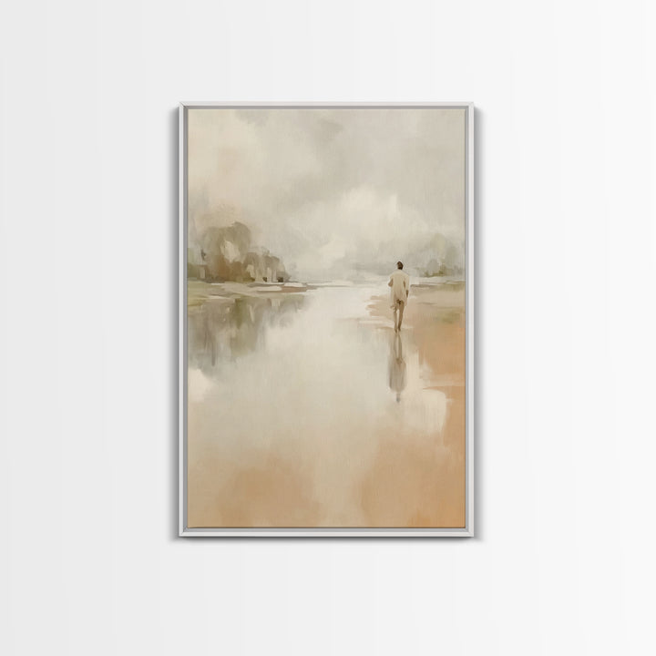 Shore Of Light - Framed Canvas Print - Christian Art Canvas - Christian Wall Art - Jesus Painting - Modern Christian Art
