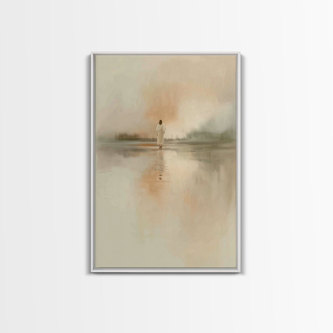 Sacred Dawn - Framed Canvas Print - Christian Wall Art - Christian Art Canvas - Jesus Painting - Subtle Christian Art