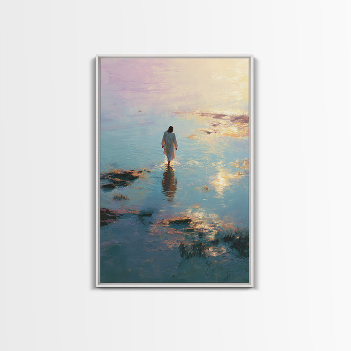 Waters Of Promise - Framed Canvas Print - Christian Art Canvas - Christian Wall Art - Jesus Painting - Modern Christian Painting