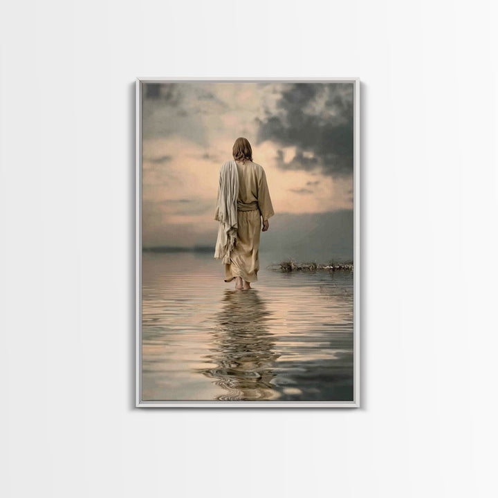 Evening Grace | Framed Canvas Print | Jesus Painting | Christian Art Canvas | Christian Wall Art | Moody Christian Art