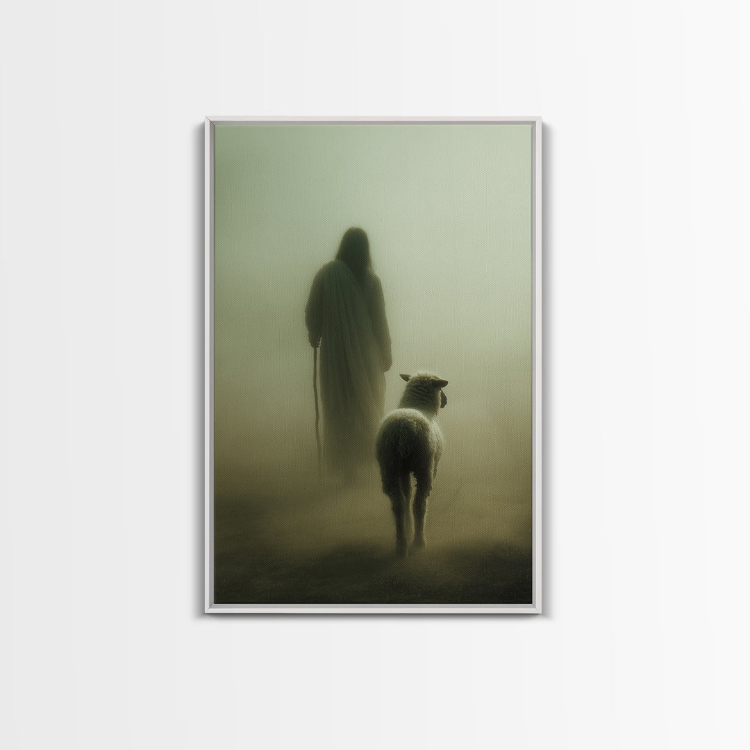 Hushed Journey – Framed Canvas Print – Christian Wall Art – Moody Christian Art – Jesus Painting – Christian Art Canvas – Christmas Art