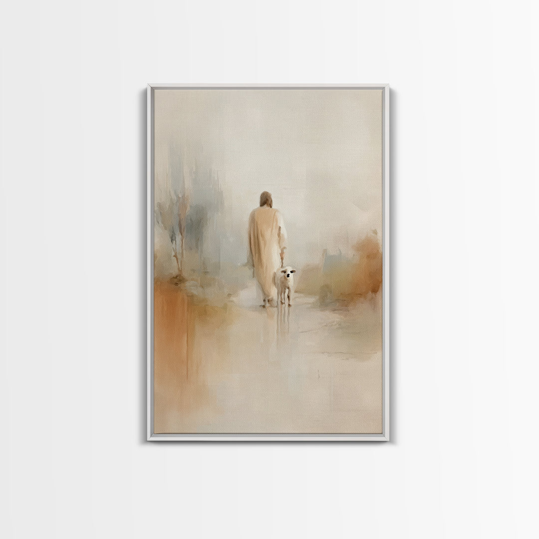 Gentle Promise – Framed Canvas Print – Christian Art Canvas – Minimalist Christian Art – Christian Wall Art – Jesus Painting – Christian Gi