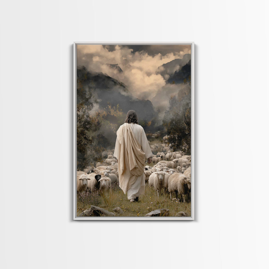 Valley Of Hope – Framed Canvas Print – Christian Wall Art – Jesus Painting – Christian Christmas Art – Christian Art Canvas – Pastoral Scen