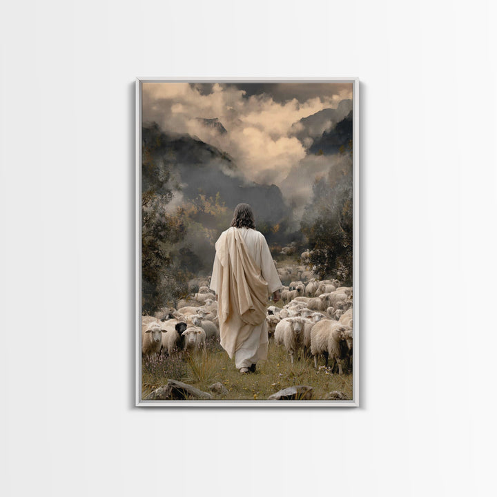 Valley Of Hope – Framed Canvas Print – Christian Wall Art – Jesus Painting – Christian Christmas Art – Christian Art Canvas – Pastoral Scen