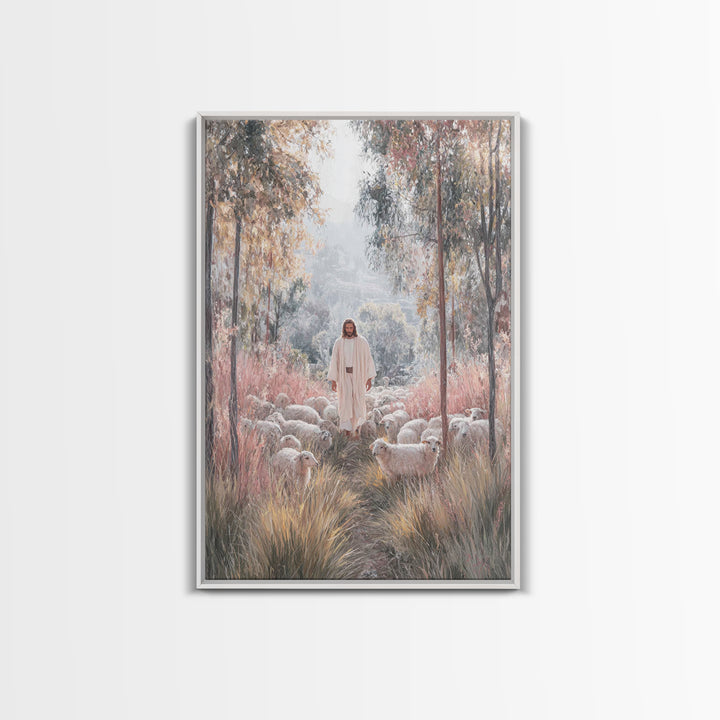Radiant Shepherd – Framed Canvas Print – Christian Art Canvas – Christian Wall Art – Jesus Painting – Modern Christian Art – Christian Chri
