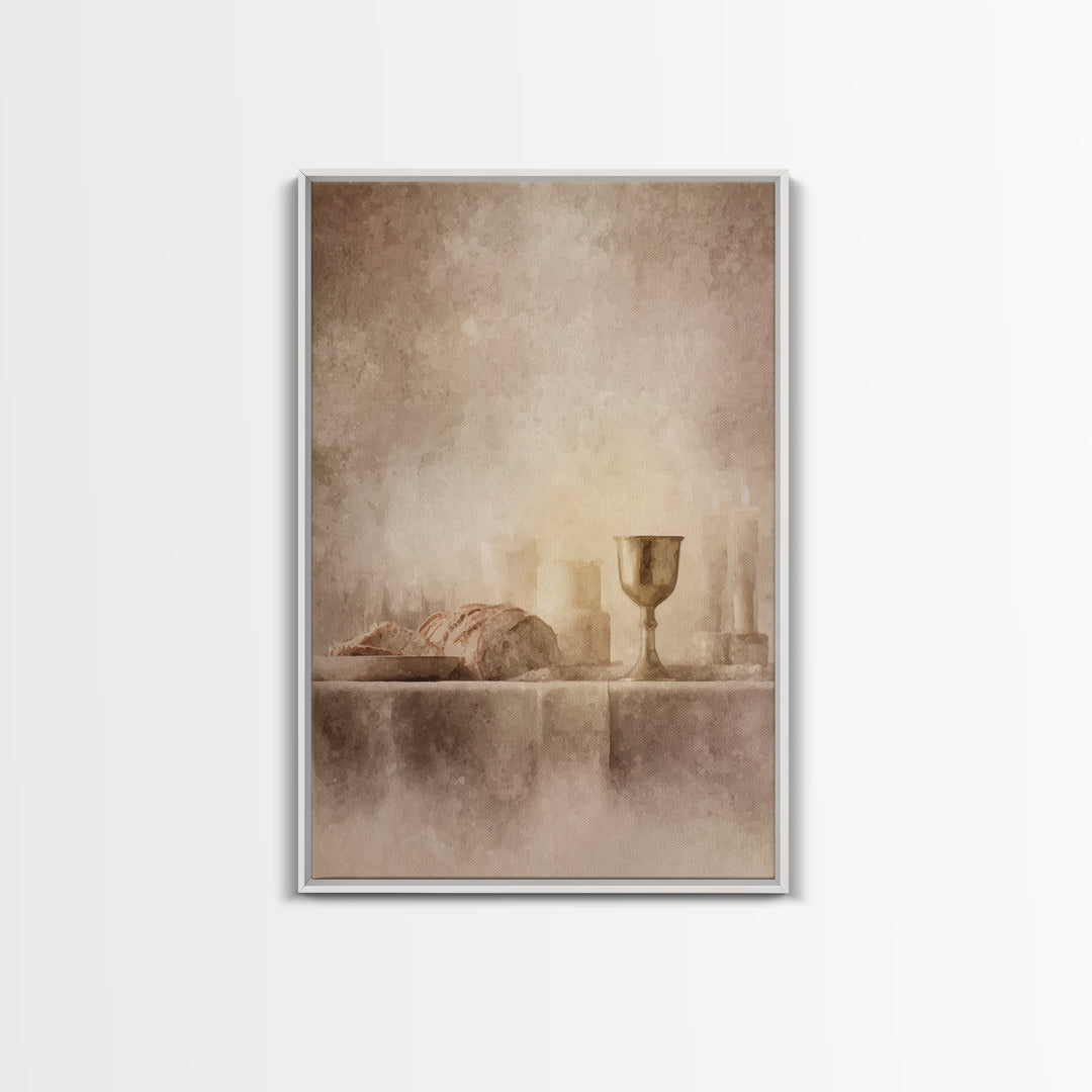 Chalice Of Peace – Framed Canvas Print – Christian Art Canvas – Christian Wall Art – Minimalist Christian Art – Christian Decoration